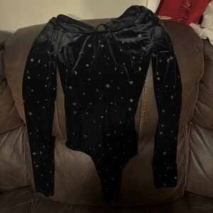 Black Velvet Star and Moon Bodysuit